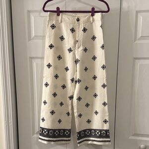 Zara Linen Cropped Pant